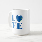 I Liebe der europäischen Gewerkschaft Kaffeetasse (Vorderseite Links)