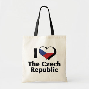I Liebe der Flagge der Tschechischen Republik Tragetasche