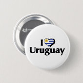 I Liebe der Flagge Uruguays Button (Vorne & Hinten)