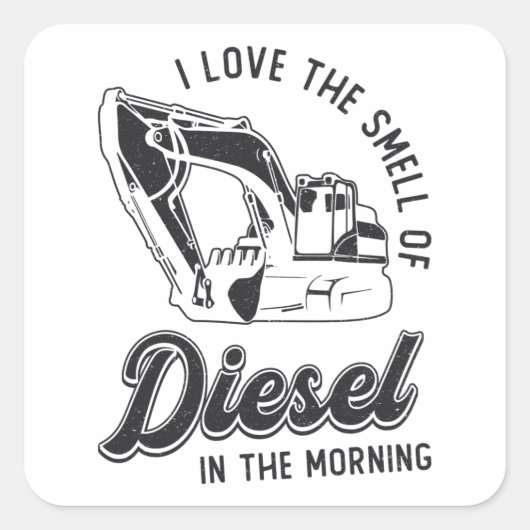 I Liebe der geruchenden Baggerbauer Quadratischer Aufkleber (Vorderseite)