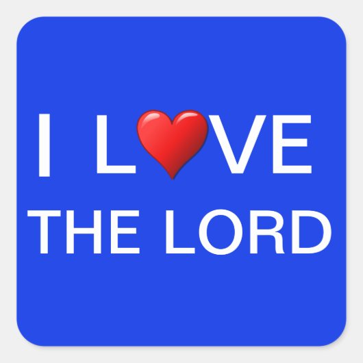 I LIEBE DER HERR QUADRATISCHER AUFKLEBER (Vorderseite)