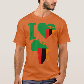 I. Liebe der Karte Sambias für Afrika T-Shirt