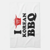 I Liebe der koreanischen GRILLEN (고 기 이) Geschirrtuch (Vertikal)