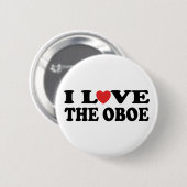 I Liebe der Oboe Knopf Button (Vorne & Hinten)