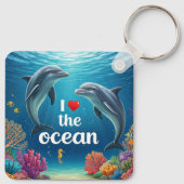 I Liebe der Schlüsselkette des Ozeans Schlüsselanhänger (Rückseite)