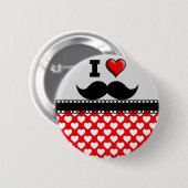 I Liebe der Schnurrbart-Schnurrbart Stache Button (Vorne & Hinten)