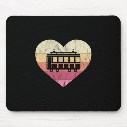I Liebe der Straßenbahn und Straßenbahnen Mousepad (Vorne)