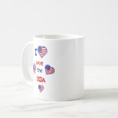 I Liebe der Tasse der amerikanischen Herzflags (Vorderseite Links)