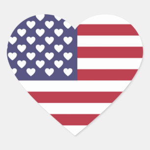 I LIEBE DER USA, AMERIKA FLA Herz-Aufkleber