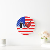 I Liebe der USA Runde Wanduhr (Zuhause)