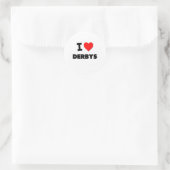 I Liebe Derbys Runder Aufkleber (Tasche)