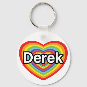 I Liebe Derek: Regenbogenherz Schlüsselanhänger