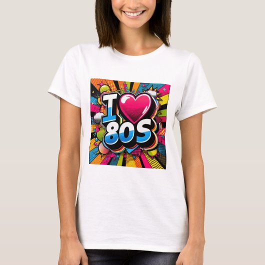 i Liebe des 80er-Retro-Designs T-Shirt (Vorderseite)