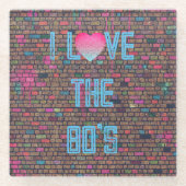 I Liebe des 80er Spray Painted Wall Designs Glasuntersetzer (Vorderseite)