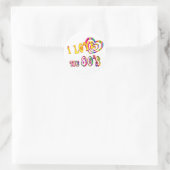 I Liebe des 80ers Runder Aufkleber (Tasche)