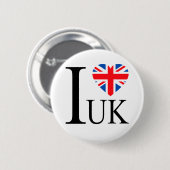 I. Liebe des britischen Flaggenschwerpunkts Großbr Button (Vorne & Hinten)