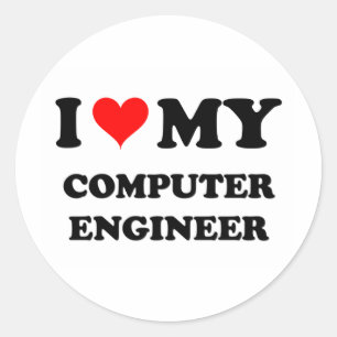 I. Liebe des Computeringenieurs Runder Aufkleber