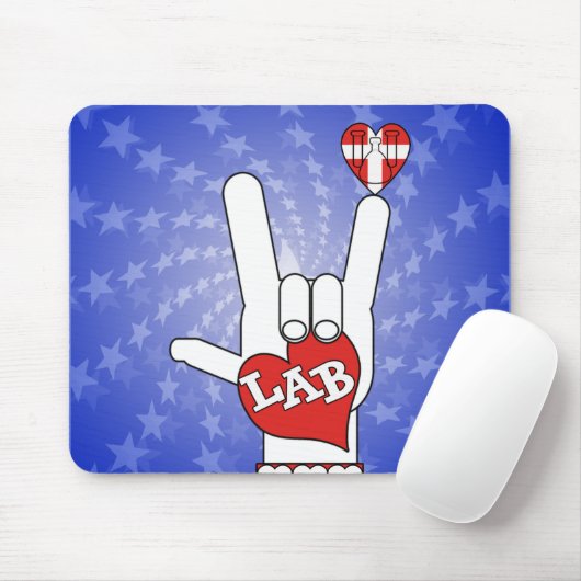 I LIEBE DES LABRADOR-ASL-ZEICHENS MOUSEPAD (Mit Mouse)