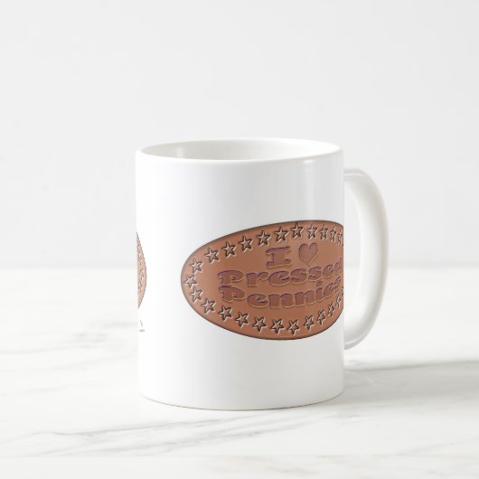 I Liebe des Pennies Fun Collector Logos Kaffeetasse (VorderseiteRechts)