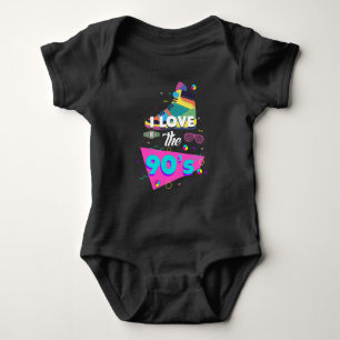 I Liebe des Retro-Outfits der 90er Jahre Baby Strampler