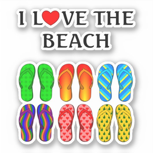 I Liebe des Strandes Aufkleber (Vorderseite)