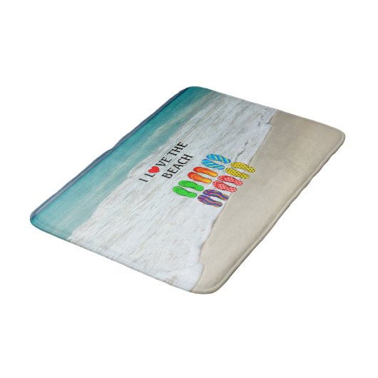 I Liebe des Strandes, beliebtes Design Badematte (Schrägansicht)
