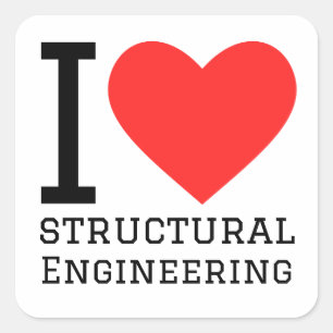 I Liebe des Strukturbaus Quadratischer Aufkleber