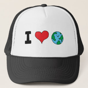 I Liebe des World Happy Earth Clipart Niedlich Ear Truckerkappe