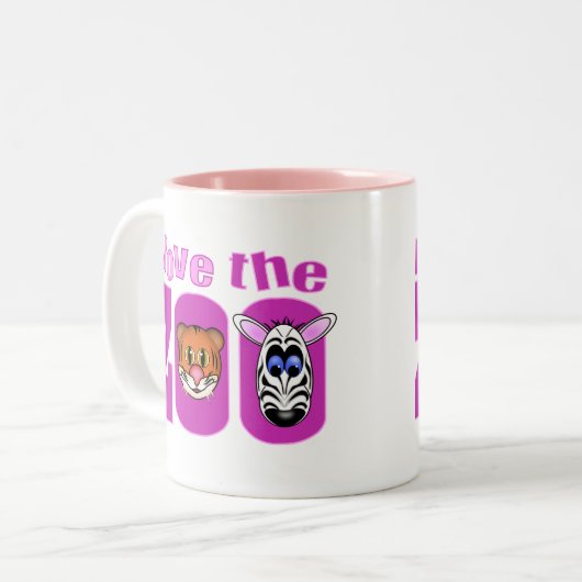 I Liebe des Zoos Zweifarbige Tasse (Vorderseite Links)