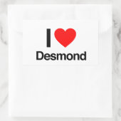 i Liebe desmond Rechteckiger Aufkleber (Tasche)