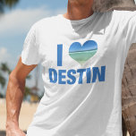 I Liebe Destin Florida Beach Urlaub T-Shirt<br><div class="desc">I Liebe Destin Florida Reise T - Shirt mit einem niedlichen herzförmigen Foto des Ozeans Meer. Schöne Küstengewässer machen mich glücklich im Sommerurlaub.</div>