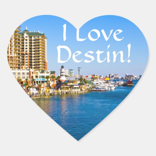 I Liebe Destin Florida Heart Shaped Stickers (Vorderseite)