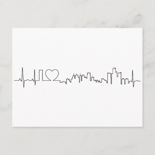 I Liebe Detroit in einer außerordentlichen ecg Art Postkarte (Vorderseite)