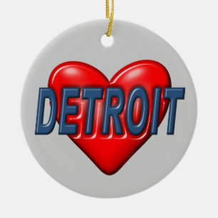 I Liebe Detroit Keramik Ornament