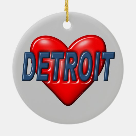 I Liebe Detroit Keramik Ornament (Hinten)
