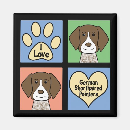 I Liebe Deutscher Kurzzeiger Magnet (Vorne)