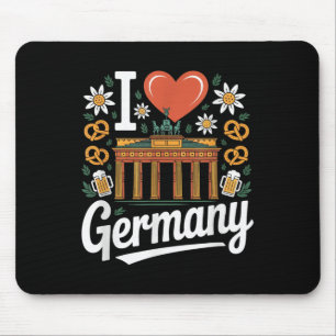I Liebe Deutschland Bratwurst Bretzel Beer Mousepad