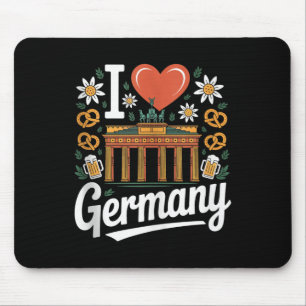 I Liebe Deutschland Bratwurst Bretzel Beer Top Mousepad