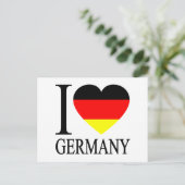 I Liebe Deutschland Deutsches Flaggenherz Postkarte (Stehend Vorderseite)