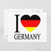 I Liebe Deutschland Deutsches Flaggenherz Postkarte (Vorne/Hinten)