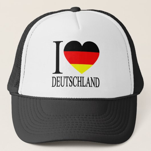 I Liebe Deutschland Deutsches Flaggenherz Truckerkappe (Vorderseite)