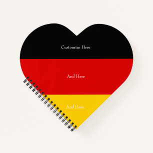 I Liebe Deutschland Schwarze Goldflagge Personalis Notizblock