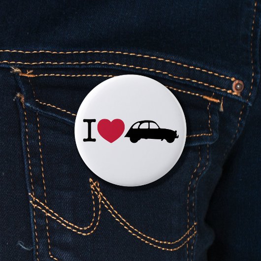 I Liebe Deux Chevaux Alte Timer Car Button