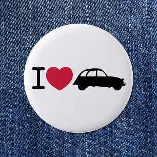 I Liebe Deux Chevaux Alte Timer Car Button