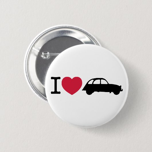 I Liebe Deux Chevaux Alte Timer Car Button (Vorne & Hinten)