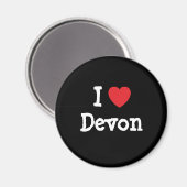 I Liebe Devon Herzbrauch personalisiert Magnet (Vorderseite/Rückseite)