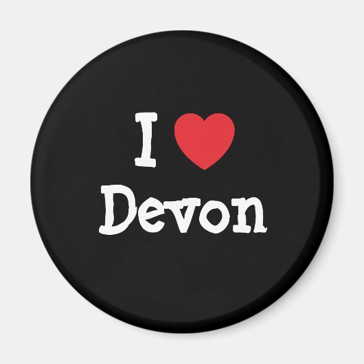 I Liebe Devon Herzbrauch personalisiert Magnet (Vorne)