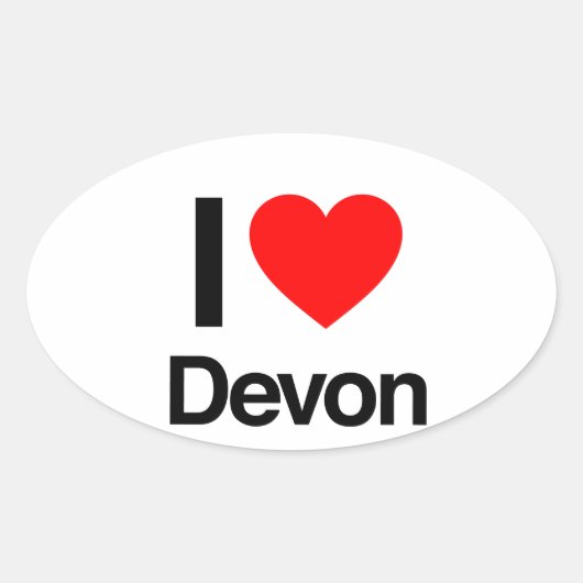 i Liebe devon Ovaler Aufkleber (Vorderseite)