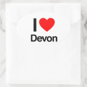 i Liebe devon Ovaler Aufkleber (Tasche)