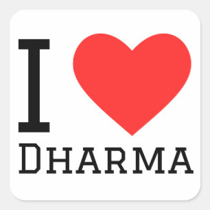 I Liebe Dharma Quadratischer Aufkleber